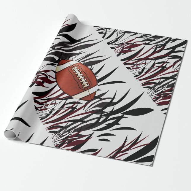 Football wrapping paper-Design Carolina Wrapping Paper (Unrolled)