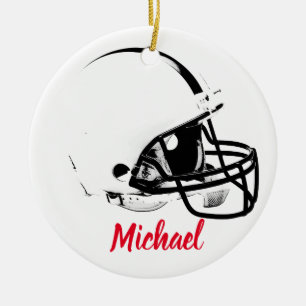 Football Your Name Ceramic Tree Decoration
