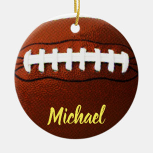 Football Your Name Ceramic Tree Decoration