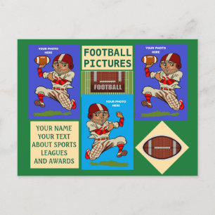 Football Your Photos and Text Sports Postcard