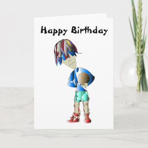 Footballer Art Birthday Greeting Card