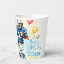 Footballer Birthday Cups, Balloons, Fireworks, Fun