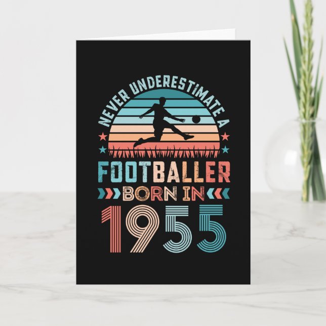 Footballer born 1955 Football 70th Birthday Gift Card (Front)