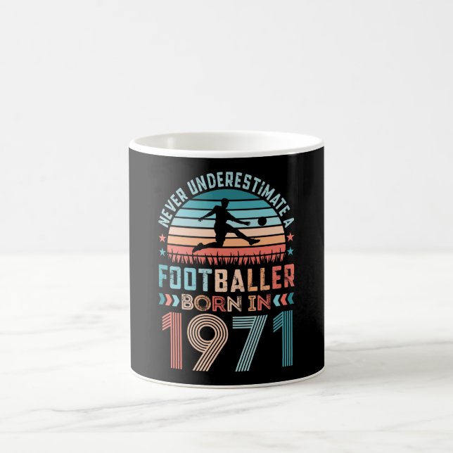 Footballer born 1971 Football 50th Birthday Gift Coffee Mug (Center)
