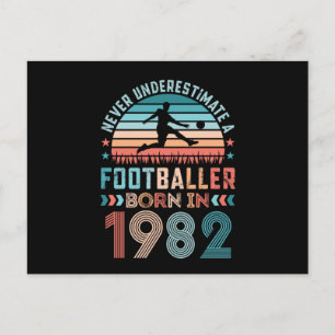 Footballer born 1982 Football 40th Birthday Gift Postcard