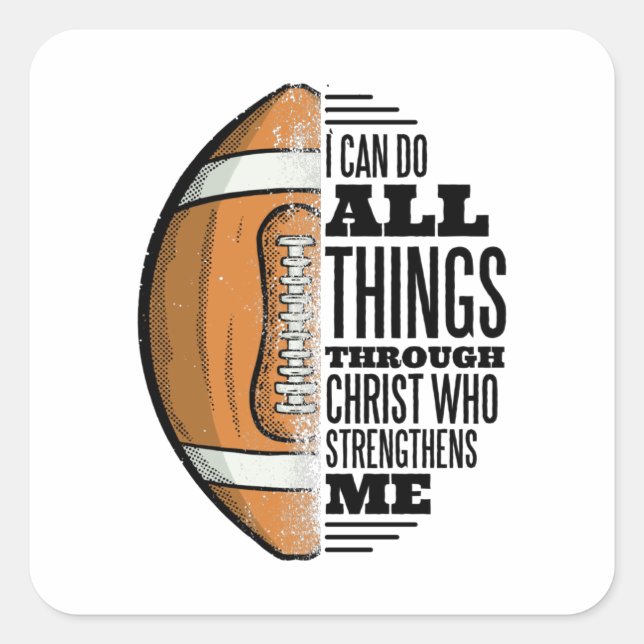 Footballer Christ Faith Jesus Square Sticker (Front)