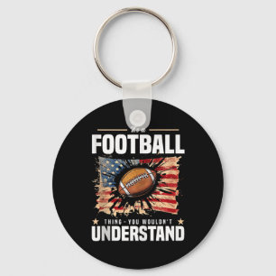 Footballer Vintage Usa Flag Party Training Gadgets Key Ring