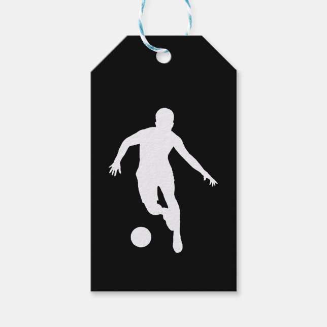 FOOTBALLER  ( White silhouette ) Gift Tags (Front)