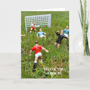 Footballers/Soccer Thank You Coach Greeting Card