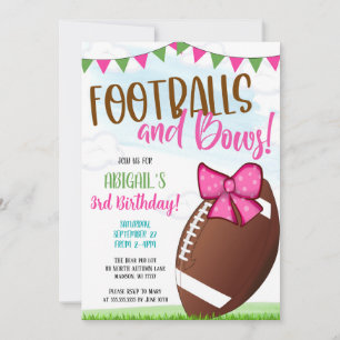 Footballs and Bows Party Invite