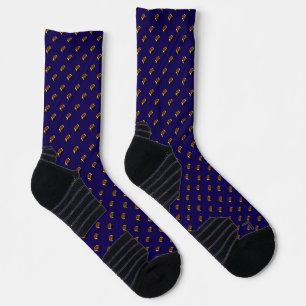 Footballs on Team Color Navy Blue Socks