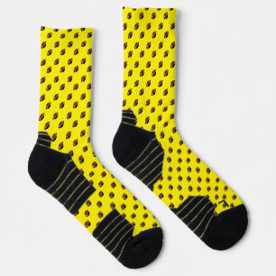 Footballs on Team Color Yellow Socks