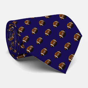 Footballs on Team Colour Navy Blue Tie