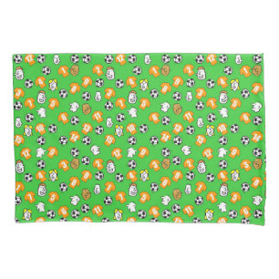 Footballs, Orange Shirts, & Fans Pillowcase