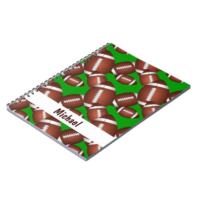 Footballs Pattern Notebook (Left Side)
