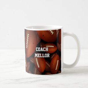 footballs pattern personalised team coach coffee mug