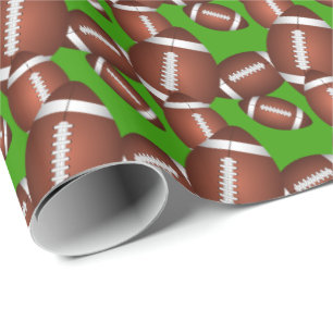 Footballs Pattern Wrapping Paper