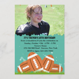 Footballs Photo Invitation