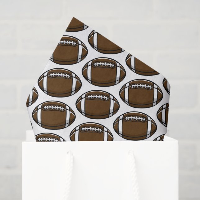 Footballs Sports Brown White Team Gifts Tissue Paper (Gift Bag)