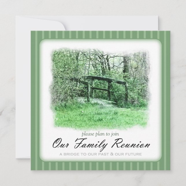 Footbridge Green Custom Family Reunion Invitation (Front)
