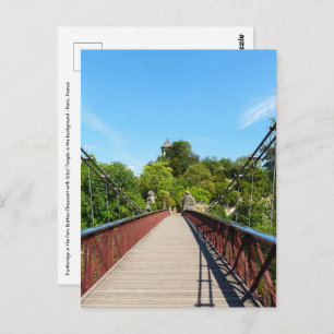 Footbridge in the Parc des Buttes-Chaumont - Paris Postcard