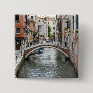 Footbridge in Venice 15 Cm Square Badge