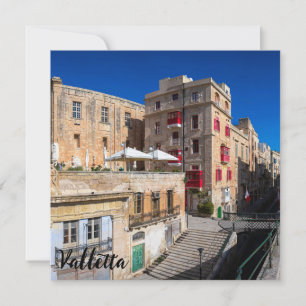Footbridge, narrow street with stairs in Valletta