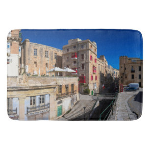 Footbridge, narrow street with stairs in Valletta Bath Mat