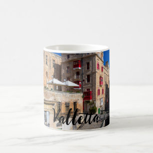 Footbridge, narrow street with stairs in Valletta Coffee Mug
