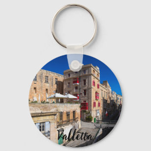 Footbridge, narrow street with stairs in Valletta Key Ring