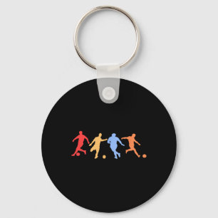 Footbyll Gifts - Retro Vintage Colours Footbyll Pl Key Ring