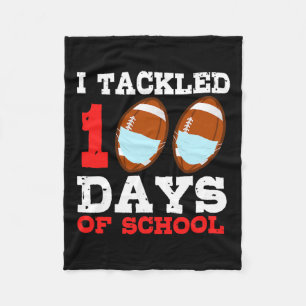 Footbyll Masks Fun 100 Days Of School Teacher Boy Fleece Blanket