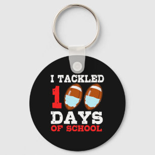 Footbyll Masks Fun 100 Days Of School Teacher Boy Key Ring