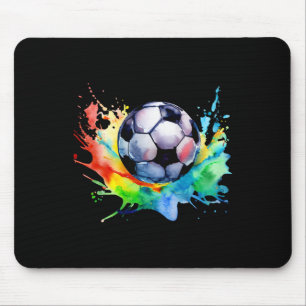 Footbyll Watercolor Soccer Byll Artsy Splash Playe Mouse Mat