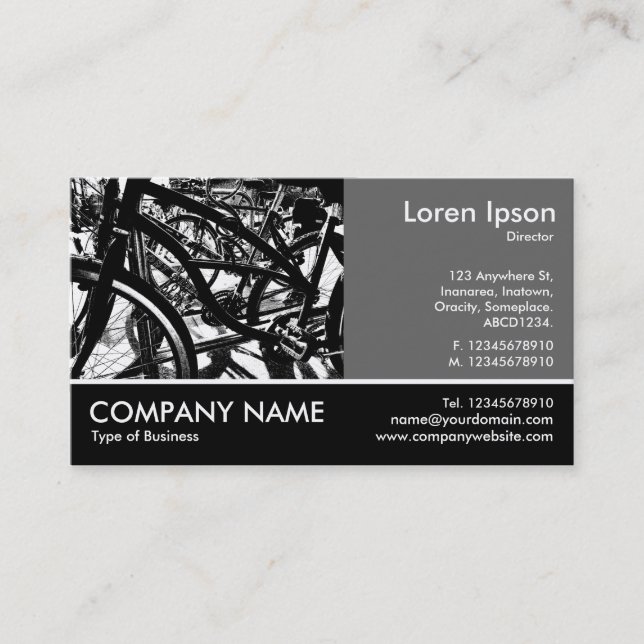 Footed Photo - 60pc Grey - Bicycle Rack HC Business Card (Front)