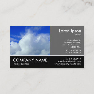 Footed Photo - 60pc Grey - Clouds Business Card