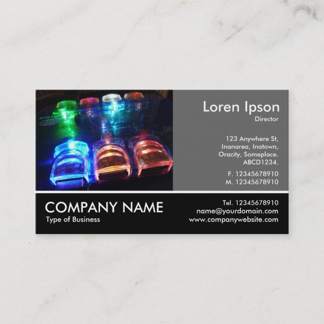 Footed Photo - 60pc Grey - Cool USB Hub Business Card (Front)