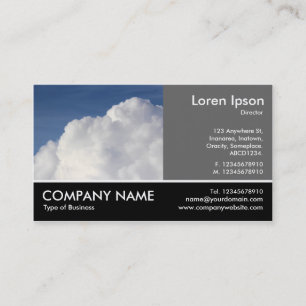 Footed Photo - 60pc Grey - Cumulus Cloud Business Card