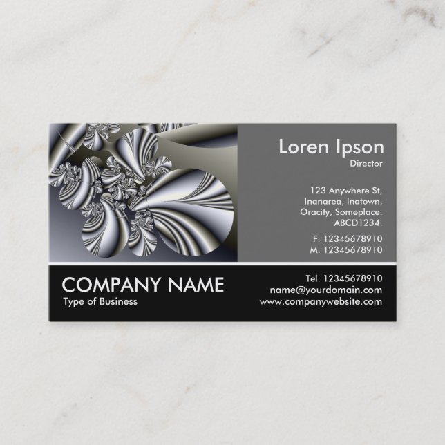 Footed Photo - 60pc Grey - Fractal Shells Business Card (Front)