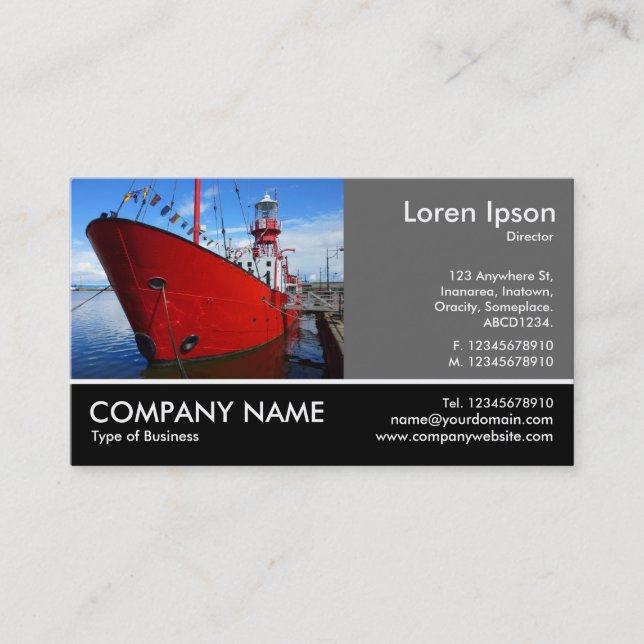Footed Photo - 60pc Grey - Light Ship Business Card (Front)