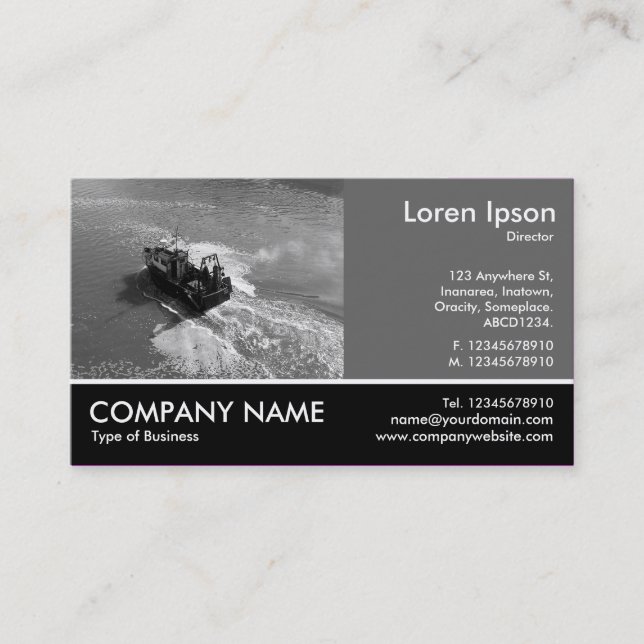 Footed Photo - 60pc Grey - Little Trawler Business Card (Front)