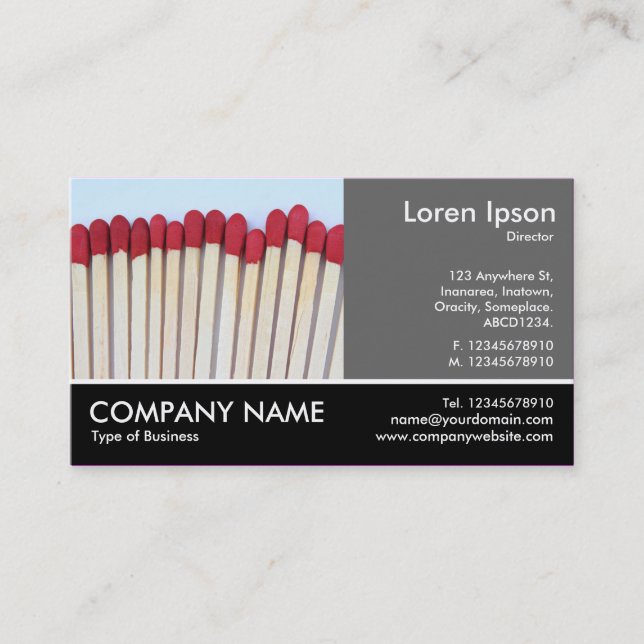 Footed Photo - 60pc Grey - Matches 03 Business Card (Front)