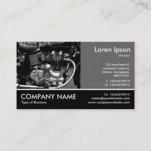 Footed Photo - 60pc Grey - Motorbike Engine Business Card