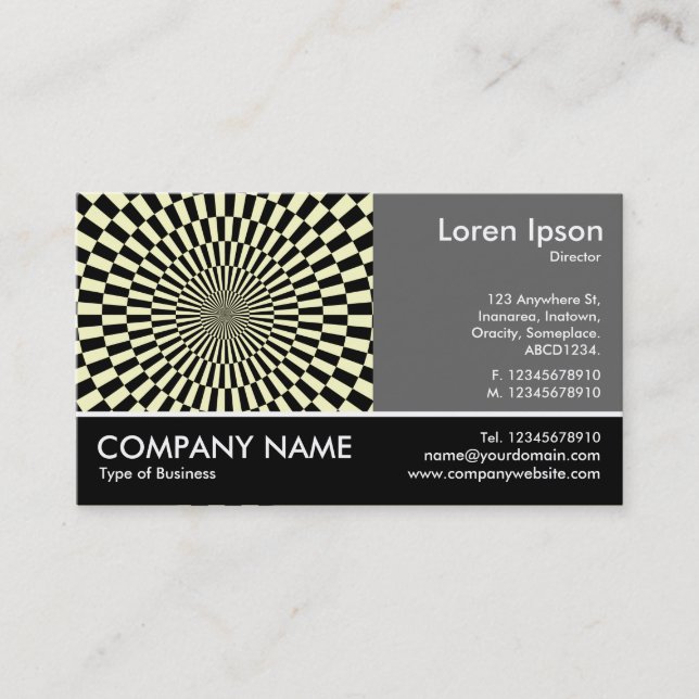 Footed Photo - 60pc Grey - Op Art - Cream Business Card (Front)