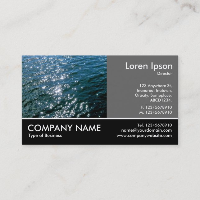 Footed Photo - 60pc Grey - Sparkling Water Business Card (Front)