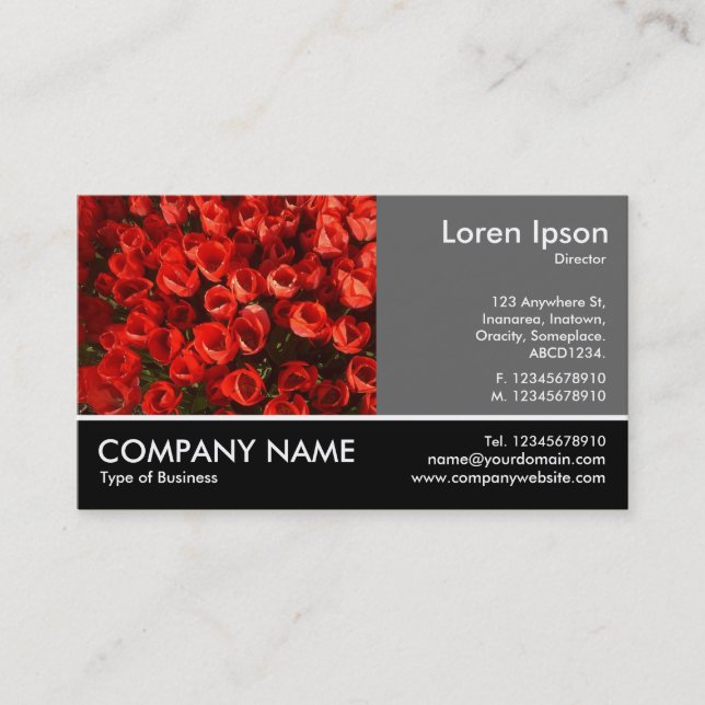 Footed Photo - 60pc Grey - Tulips Business Card (Front)