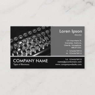 Footed Photo - 60pc Grey - Vintage Typewriter Business Card