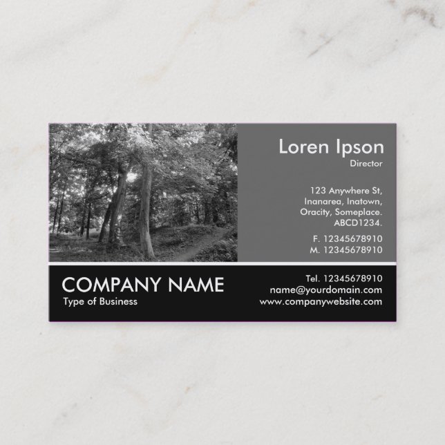 Footed Photo - 60pc Grey - Woodland Business Card (Front)
