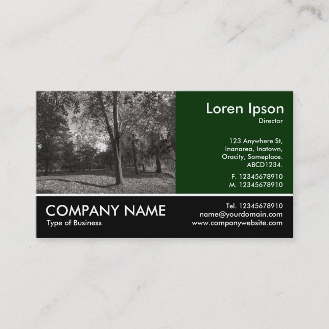 Footed Photo - Autumn in the Park Business Card (Front)