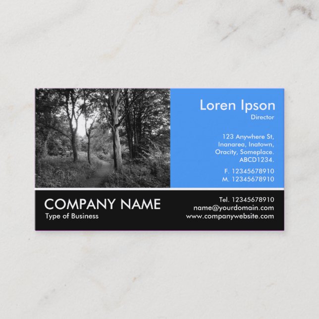 Footed Photo - Baby Blue - In the Woods Business Card (Front)